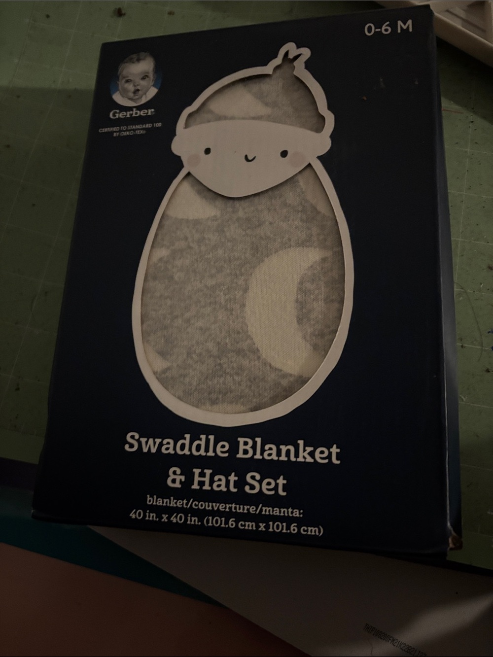 Gerber Gray Swaddle Blanket & Hat Set - Heather Gray